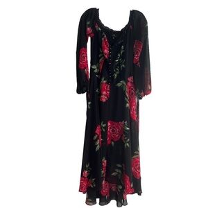 DISNEY PRINCESS Gypsy Rose Dress w/ Hook-n-Eye Front in Black / Red Size…